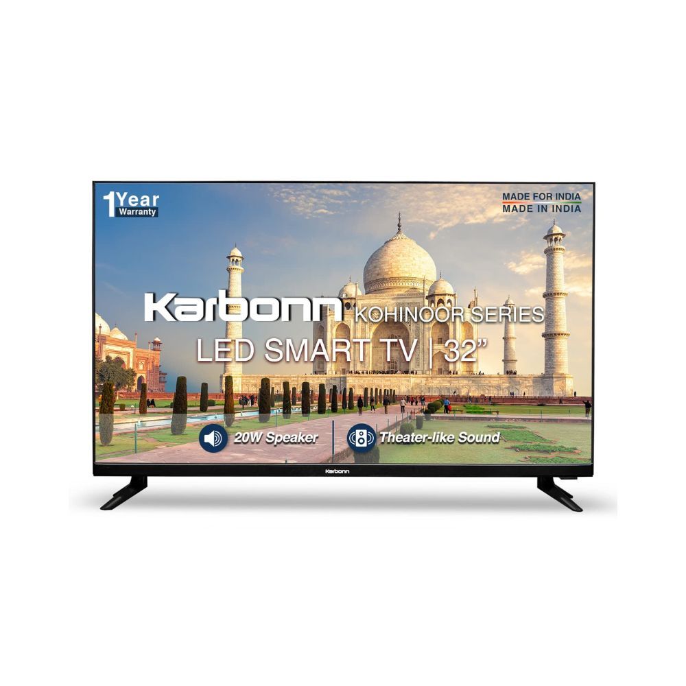 Karbonn 80 cm (32 inches) Kohinoor Bezel-Less Series HD Ready Smart LED TV KJW32SKHD (Phantom Black)